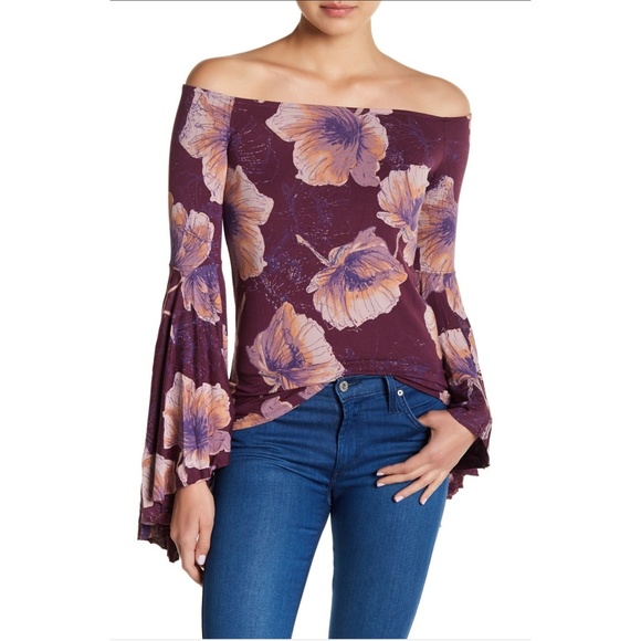Free People Tops - NWT Free People Birds of Paradise Top Wine Sz M